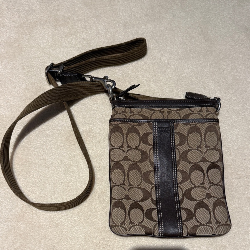 Coach Brown Patterned Crossbody Bag